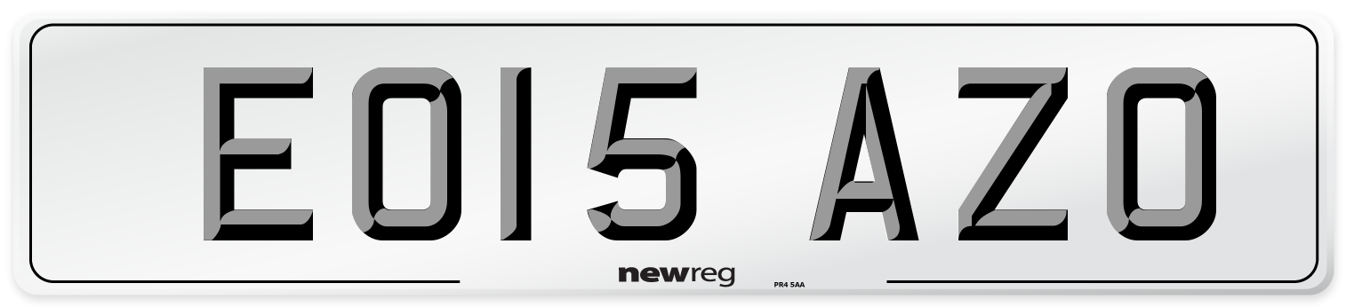 EO15 AZO Number Plate from New Reg
